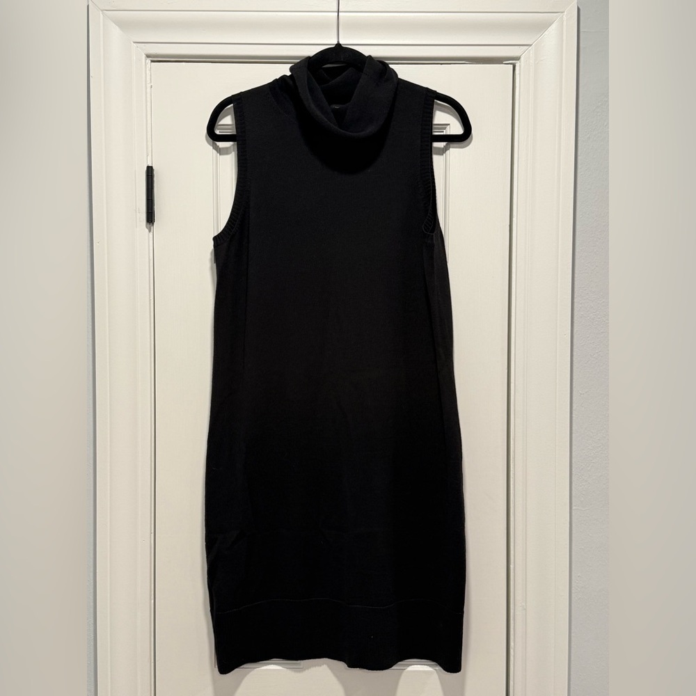 Ann Taylor Black Sleeveless Cowlneck Sweater Dress - NWOT